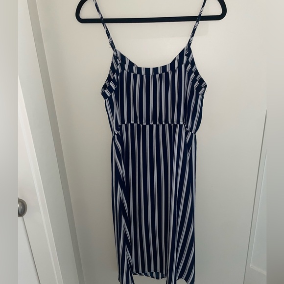 vero moda striped navy and white summer dress - size S - Picture 2 of 2